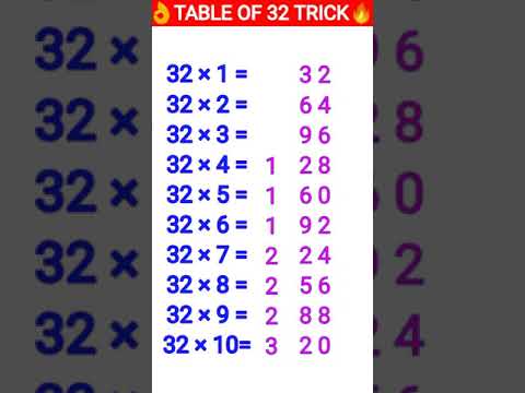 👌 TABLE OF 32 TRICK 🔥