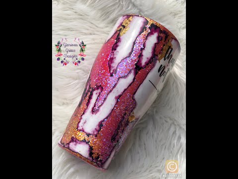 Distressed Geode Glitter Tumbler With A Brite Tone Finish
