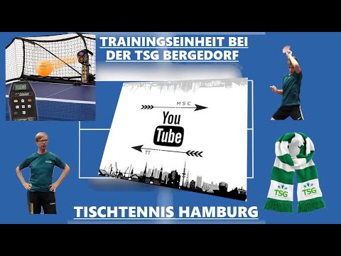 Tischtennis - TSG Bergedorf, Ballroboter, Vorhand + Rückhand Topspin mit Tips vom A-Lizenz Coach