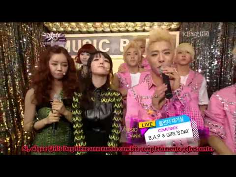 [Sub Esp] [121026] B.A.P y Girl's Day - Backstage Music Bank.