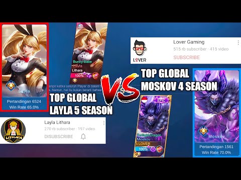 TOP GLOBAL 1 LAYLA LITHARA VS TOP GLOBAL 1 MOSKOV LOVER, WHO WIN? - MOBILE LEGENDS