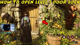 how to open level 1 door lock in Hogwarts Legacy
