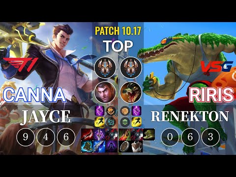 T1 Canna Jayce vs VSG Riris Renekton Top - KR Patch 10.17