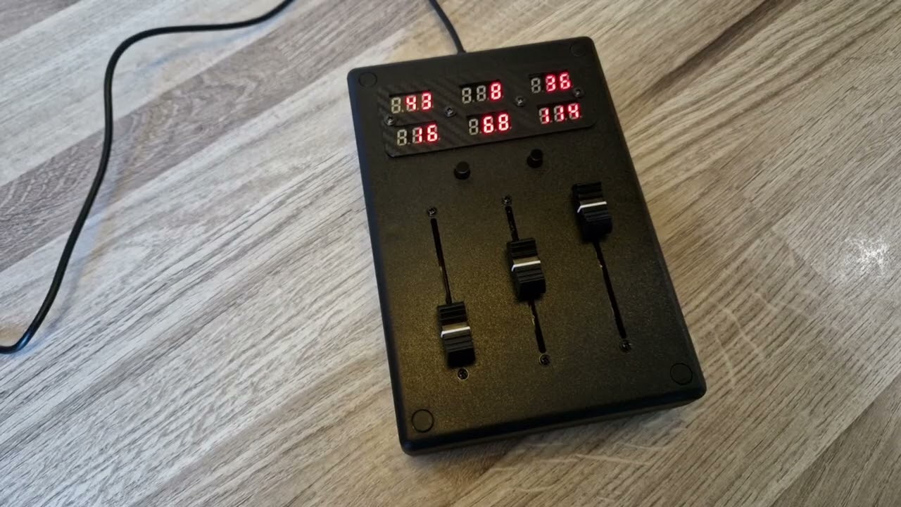 3 fader 60mm with 6 LED displays - ABS