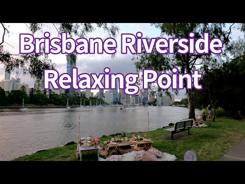 [4K] Brisbane Best Riverside Walking, Relaxing , Riverlife Weddings and Events Place, Australia