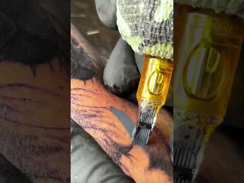 🌚HOW TO TATTOO SOLID GREY COLOR - CLOSE UP🔍