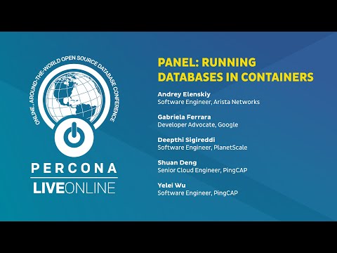 Panel Running Databases in Containers Database Reference Speakers