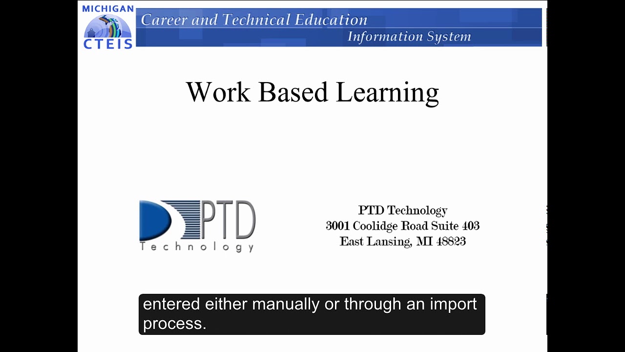 Work Based Learning 01: Introduction