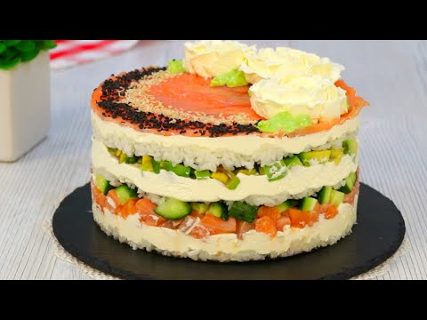 , title : 'Праздничный Суши-Салат — Ваши любимые суши в виде огромного торта!'