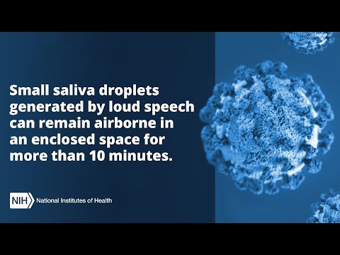 Still image from the Small saliva droplets can remain airborne more than 10 minutes, NIDDK study shows YouTube video