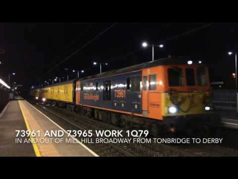 GBRf 73961 and 73965 work 1Q79 in and out of Mill Hill Broadway