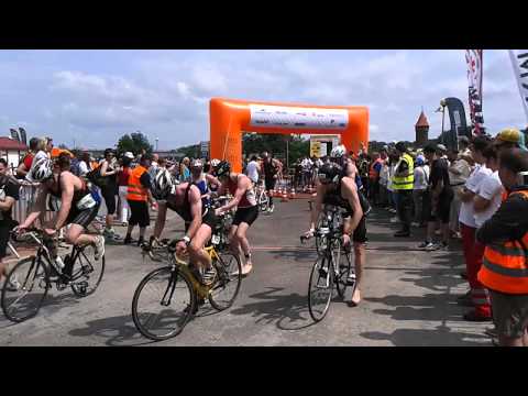 GARMIN Iron Triathlon Malbork, Poland 2013 -  start of bikes, start trasy kolarskiej [HD] 2013.06.02