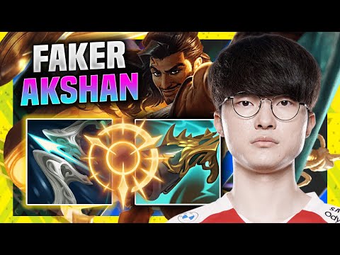 FAKER TRIES FIRST TIME NEW CHAMPION AKSHAN! - T1 Faker Plays Akshan Mid vs Lucian! | Season 11