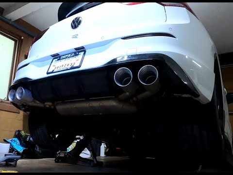 MK8 Golf R Akrapovic Exhaust Tip Install on Stock Muffler