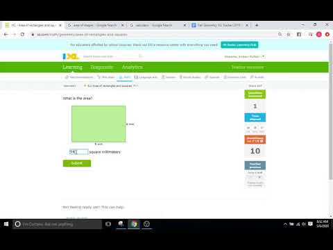 IXL S2: Area of Rectangles and Squares (Geometry)