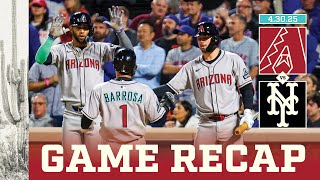 D-backs vs. Mets Game Highlights (4/30/25) | MLB Highlights | Arizona Diamondbacks