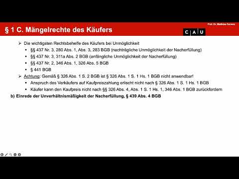 Examenskurs Schuldrecht BT – Folge 02 (Kaufrecht: Nacherfüllung, Rücktritt)