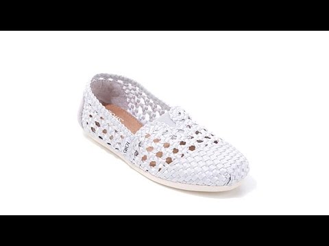 TOMS Classic Woven Satin SlipOn  Silver