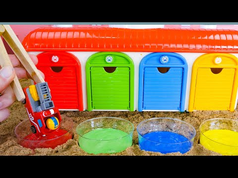 Teach Kids Spanish and English words with Painting Pororo Toy Car Fun!
