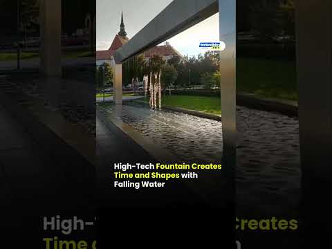 High Tech Fountain Creates Time and Shapes with Falling Water
