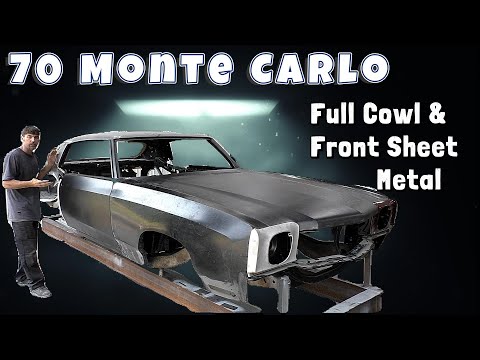 1970 Monte Carlo Restroation, installing full cowl, side cowls, doors, fenders and front end