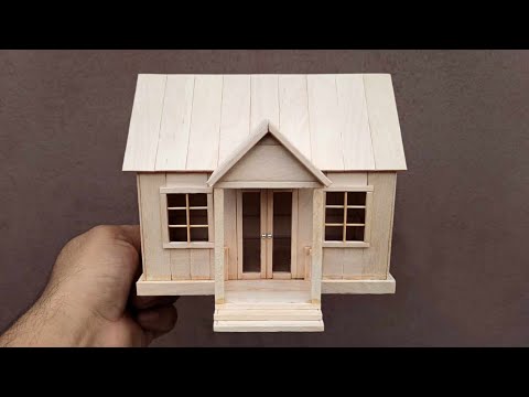 Casas de palitos de helado - Popsicle stick miniature house