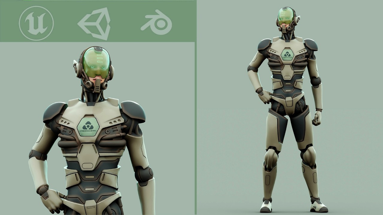 CYBORGTOPIA B-34 Auto-Rig Pro Rigged For Mixamo Unreal Engine Unity 3D Model