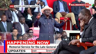 Raila Odinga warns Ruto face to face at the memorial service of KDF General Francis Ogolla