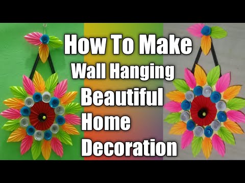 Beautiful Flower🌻 Wall Hanging Crafts ideas/ Home Decoration🤩 #Papercrafts #viral #videos