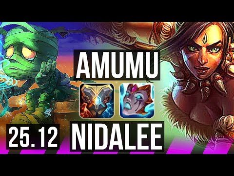 AMUMU & Senna vs NIDALEE & Lucian (SUP) | 25k DMG, 7/3/20 | KR Master | 25.12
