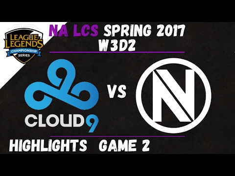 C9 vs NV Highlights Game 2 NA LCS 2017 Spring W3D2 Cloud9 vs Team EnvyUs