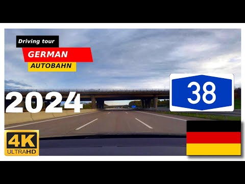 Driving Tour Autobahn A38 | 4K | No Speed Limit - Germany 2024