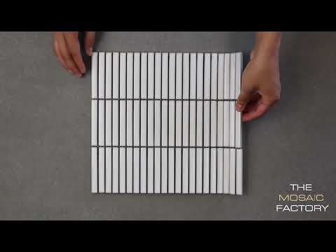 The Mosaic Factory Sevilla Kit-Kat Mini Fingers mozaïektegel 1,2x9,2cm - Soft White glossy