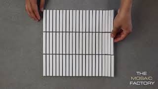 The Mosaic Factory Sevilla Kit-Kat Mini Fingers mozaïektegel 1,2x9,2cm - Soft White glossy