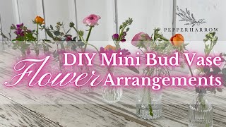 DIY Mini Bud Vase FLOWER Arrangements: Simple and Affordable Idea for Weddings and Events