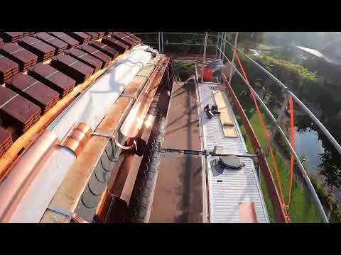 Kupfer Dachrinne an Hechtgaube anbringen- Teil 18 - Biberschwanzdach Ibbenbüren