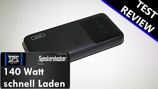 Starke Powerbank INIU B64 mit 27000 mA/h Test. 140 Watt schnell laden, beste Powerbank für unterwegs