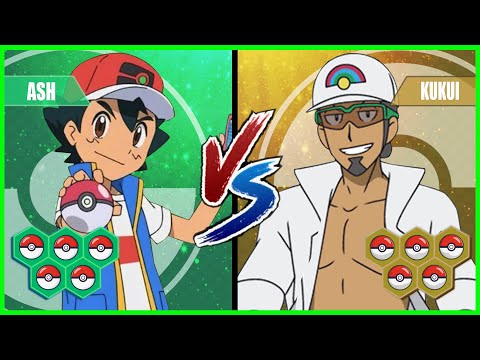 Pokemon Battle Pedia: Ash Vs Professor Kukui