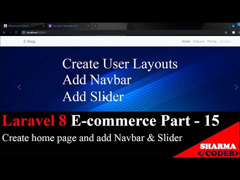 Laravel 8 E com Part 15 How to make navbar and slider for ecommerce | Frontend layout setup