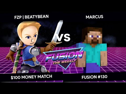 $100 MONEY MATCH - BeatyBean (Mii Sword Fighter) vs Marcus (Steve) - Fusion #130