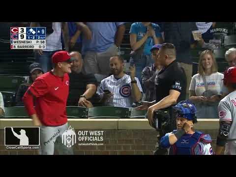 Ejection 153 - David Bell Exits Dugout to Argue Strike Call in Reds Blowout Loss to Cubs
