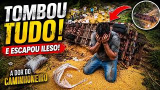 CARRETA CARREGADA DE MILHO TOMBOU. Motorista saiu ileso #automobile #tractor