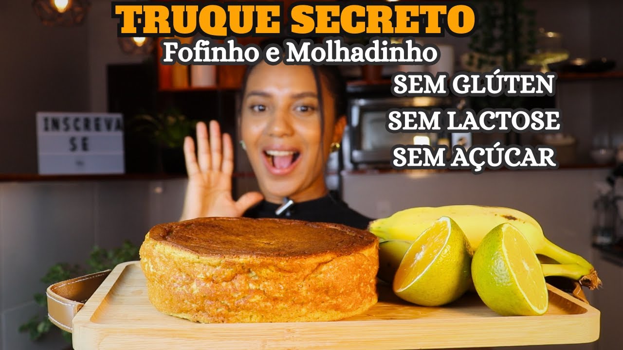 Bata ARROZ CRU com LARANJA e BANANA e Faça um Bolo SEM GLÚTEN, LACTOSE e AÇÚCAR Molhadinho e Fofinho