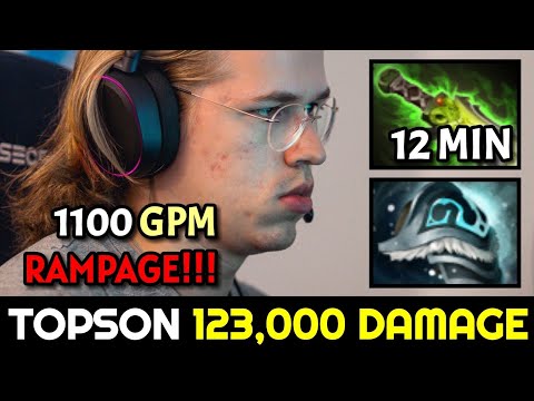 TOPSON 123,000 Damage Techies — 1100 GPM vs 8 Slotted Wraith King Dota 2