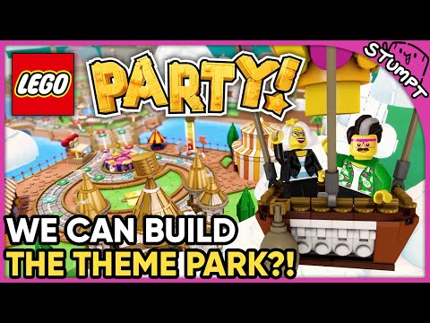 YOU CAN BUILD THE THEME PARK! - Lego Party (4-Player Gameplay)