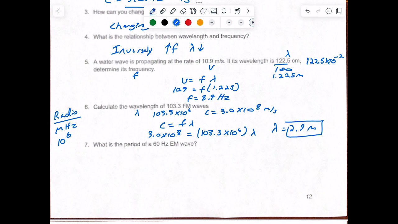 Physics - Waves Practice I (Pages 12-14)