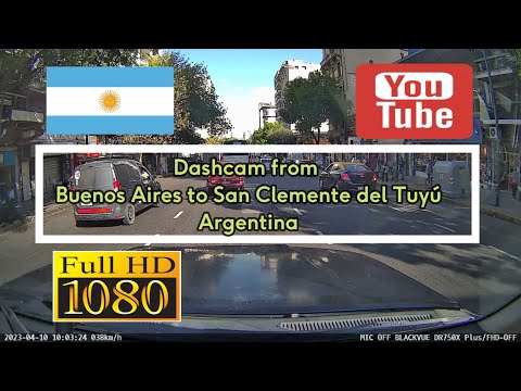 143. 🇦🇷 Dashcam from Buenos Aires to San Clemente del Tuyú - Argentina