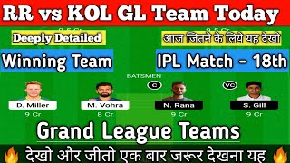 RR vs KOL Dream11 | RR vs KKR Dream11 Team , IPL 18th Match RRvs KOL , RR vs KOL Dream11 Today