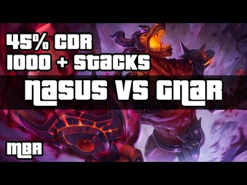 Infernal Nasus Vs Gnar (45%CDR = 1000 Stacks+) - Top Lane - Season 6 - League Of Legends - HD