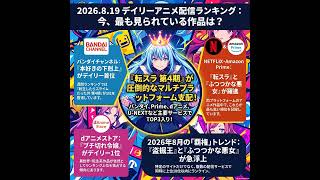 2026/08/19 - Daily SVOD Anime Ranking｜ブチ切れ令嬢と盗掘王が席巻する最新順位